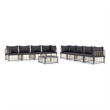 Pemberly Row Contemporary Garden Lounge Set in Anthracite/Gray