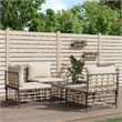 Pemberly Row Garden Lounge Set Set of 5 in Anthracite & Beige