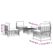 Pemberly Row Garden Lounge Set Set of 5 in Anthracite & Beige