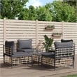 Pemberly Row Contemporary Garden Lounge Set Set of 5 in Anthracite