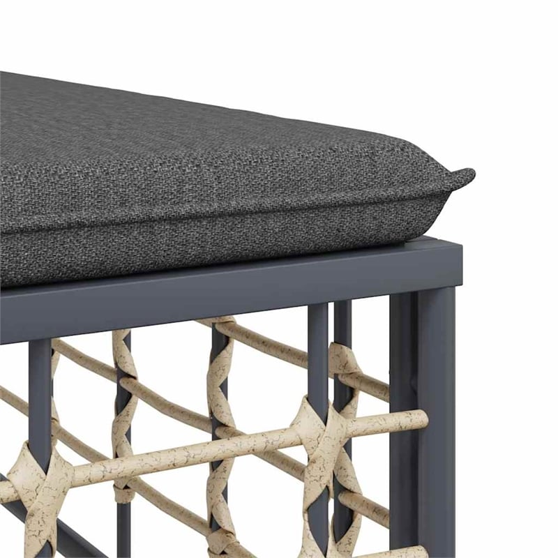 Pemberly Row Contemporary Garden Lounge Set Set of 5 in Anthracite