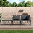 Pemberly Row Poly Rattan Medium Modular Garden Lounge Set in Anthracite