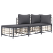Pemberly Row Poly Rattan Medium Modular Garden Lounge Set in Anthracite