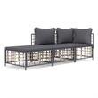 Pemberly Row Poly Rattan Medium Modular Garden Lounge Set in Anthracite