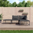 Pemberly Row Contemporary Garden Lounge Set in Anthracite/Gray