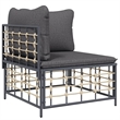 Pemberly Row Contemporary Garden Lounge Set in Anthracite/Gray