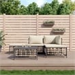 Pemberly Row Contemporary Garden Lounge Set in Anthracite & Beige