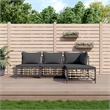 Pemberly Row Poly Rattan Medium Modular Garden Lounge Set in Anthracite
