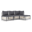 Pemberly Row Poly Rattan Medium Modular Garden Lounge Set in Anthracite