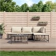 Pemberly Row Contemporary Garden Lounge Set in Anthracite/Gray