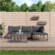Pemberly Row Contemporary Garden Lounge Set in Anthracite/Gray