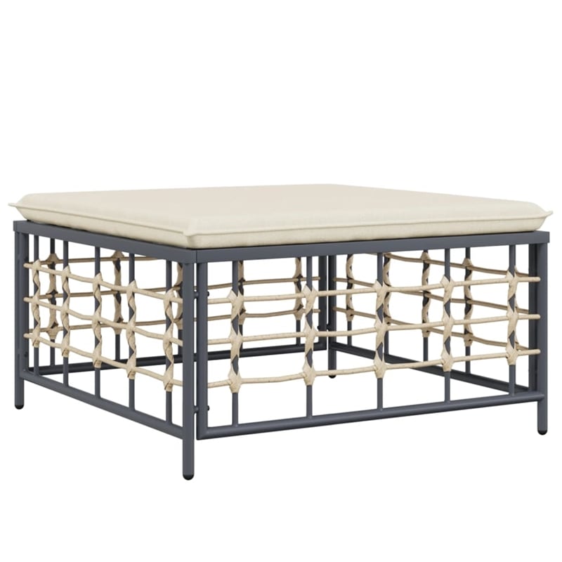 Pemberly Row Contemporary Garden Lounge Set in Anthracite/Gray
