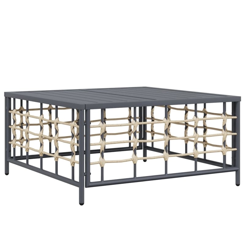 Pemberly Row Contemporary Garden Lounge Set in Anthracite/Gray