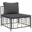 Pemberly Row Poly Rattan & Powder-Coated Steel Garden Lounge Set in Anthracite