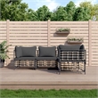 Pemberly Row Poly Rattan Medium Modular Garden Lounge Set in Anthracite