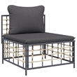 Pemberly Row Poly Rattan 5-Piece Set Modular Garden Lounge Set in Anthracite