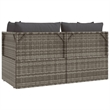 Pemberly Row Contemporary PE Rattan PVC Garden Lounge Set in Gray