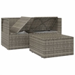 Pemberly Row Contemporary PE Rattan PVC Garden Lounge Set in Gray