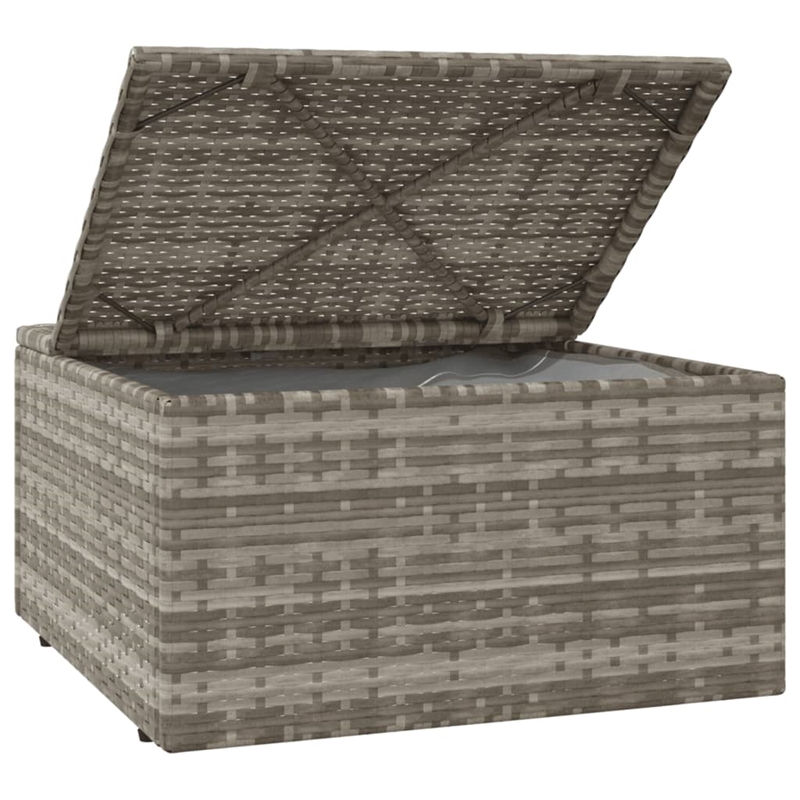 Pemberly Row Contemporary PE Rattan PVC Garden Lounge Set in Gray
