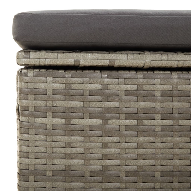 Pemberly Row Contemporary PE Rattan PVC Garden Lounge Set in Gray