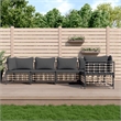 Pemberly Row Poly Rattan Large Modular Garden Lounge Set Charcoal