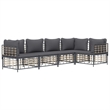Pemberly Row Poly Rattan Large Modular Garden Lounge Set Charcoal