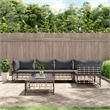 Pemberly Row Poly Rattan Large Modular Garden Lounge Set in Anthracite
