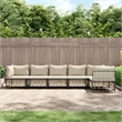 Pemberly Row Poly Rattan Large Modular Garden Lounge Set in Anthracite