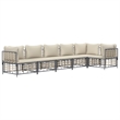 Pemberly Row Poly Rattan Large Modular Garden Lounge Set in Anthracite