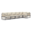 Pemberly Row Poly Rattan Large Modular Garden Lounge Set in Anthracite