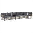 Pemberly Row Contemporary Garden Lounge Set in Anthracite/Gray