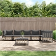 Pemberly Row Poly Rattan Large Modular Garden Lounge Set in Anthracite