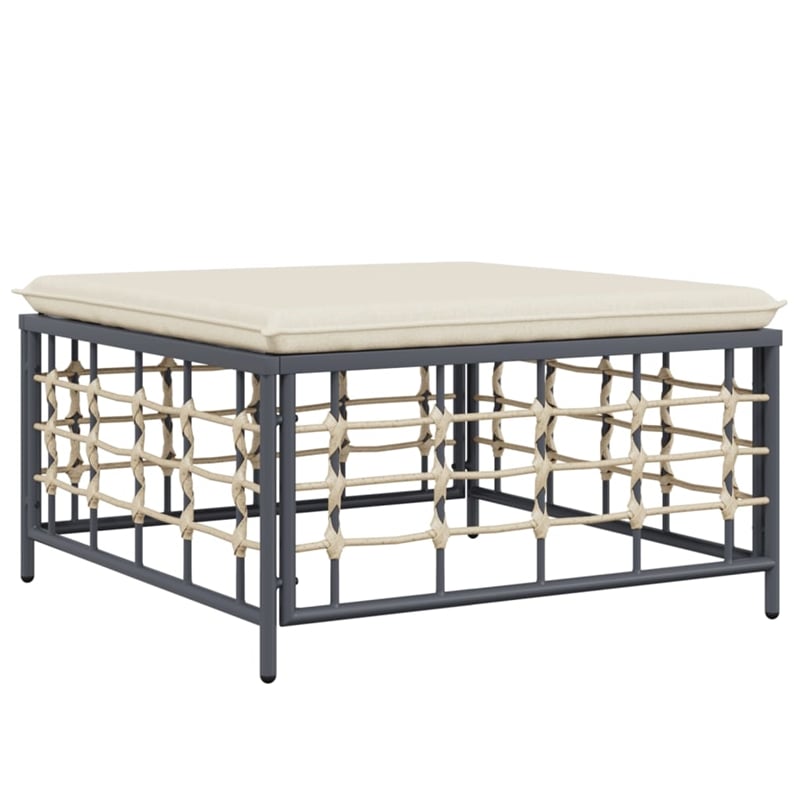 Pemberly Row Contemporary Garden Lounge Set in Anthracite & Beige
