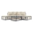 Pemberly Row Contemporary Garden Lounge Set in Anthracite & Beige