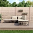Pemberly Row Contemporary Garden Lounge Set in Anthracite/Gray