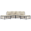 Pemberly Row Contemporary Garden Lounge Set in Anthracite/Gray