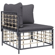 Pemberly Row Poly Rattan 5 Piece Set Modular Garden Lounge Set in Anthracite