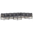 Pemberly Row Contemporary Garden Lounge Set in Anthracite/Gray