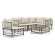 Pemberly Row Poly Rattan Medium Seats Many Garden Lounge Set in Anthracite