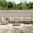 Pemberly Row Poly Rattan Large Modular Garden Lounge Set in Anthracite