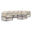 Pemberly Row Poly Rattan Large Modular Garden Lounge Set in Anthracite