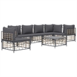 Pemberly Row Contemporary Garden Lounge Set in Anthracite/Gray