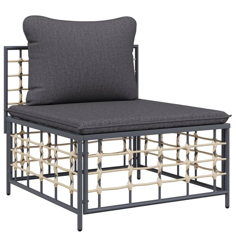 Pemberly Row Contemporary Garden Lounge Set in Anthracite/Gray