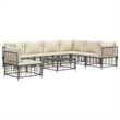 Pemberly Row Poly Rattan Large Modular Garden Lounge Set in Anthracite