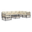 Pemberly Row Poly Rattan Large Modular Garden Lounge Set in Anthracite
