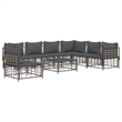Pemberly Row Contemporary Garden Lounge Set in Anthracite/Gray