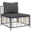 Pemberly Row Contemporary Garden Lounge Set in Anthracite/Gray