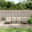 Pemberly Row Contemporary Garden Lounge Set in Anthracite/Gray