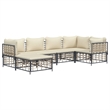 Pemberly Row Contemporary Garden Lounge Set in Anthracite/Gray