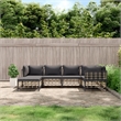 Pemberly Row Contemporary Garden Lounge Set in Anthracite/Gray